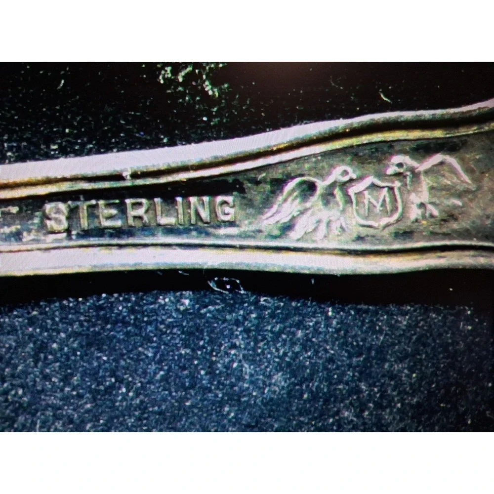 Sterling Silver Pair Baker Manchester  Salt Spoons Appx. .3 oz total weight